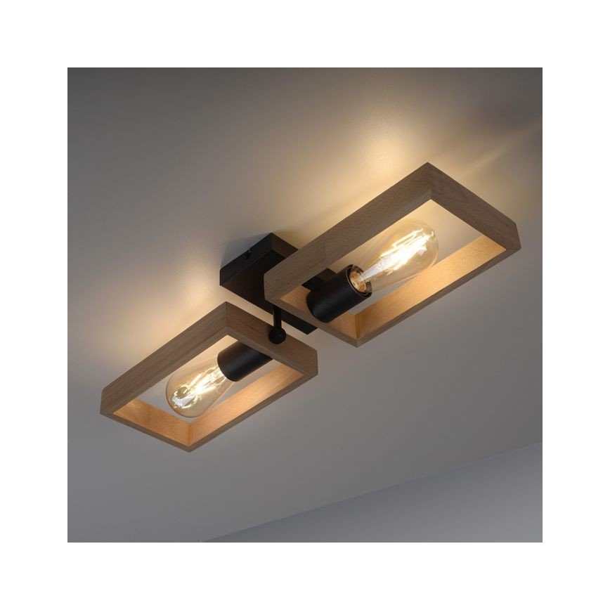 Leuchten Direkt 15657-18 - Пристельова люстра FRANKY 2xE27/60W/230V акація