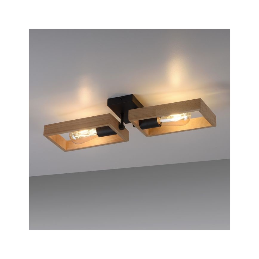 Leuchten Direkt 15657-18 - Пристельова люстра FRANKY 2xE27/60W/230V акація