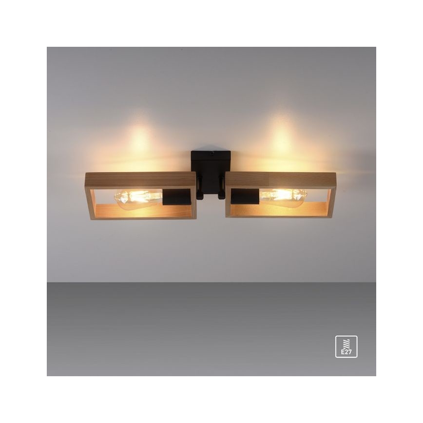 Leuchten Direkt 15657-18 - Пристельова люстра FRANKY 2xE27/60W/230V акація
