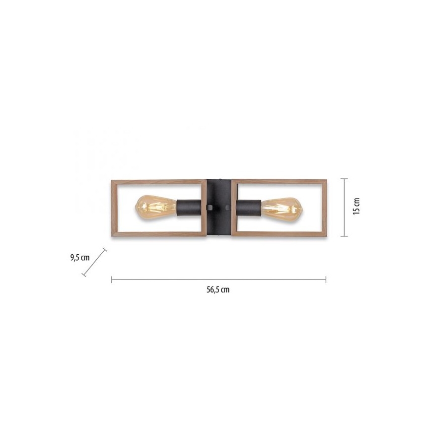 Leuchten Direkt 15657-18 - Пристельова люстра FRANKY 2xE27/60W/230V акація