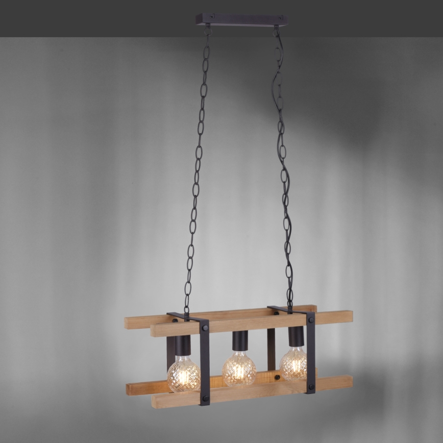 Leuchten Direkt 15683-79 - Люстра на ланцюгу EDITH 3xE27/60W/230V сосна