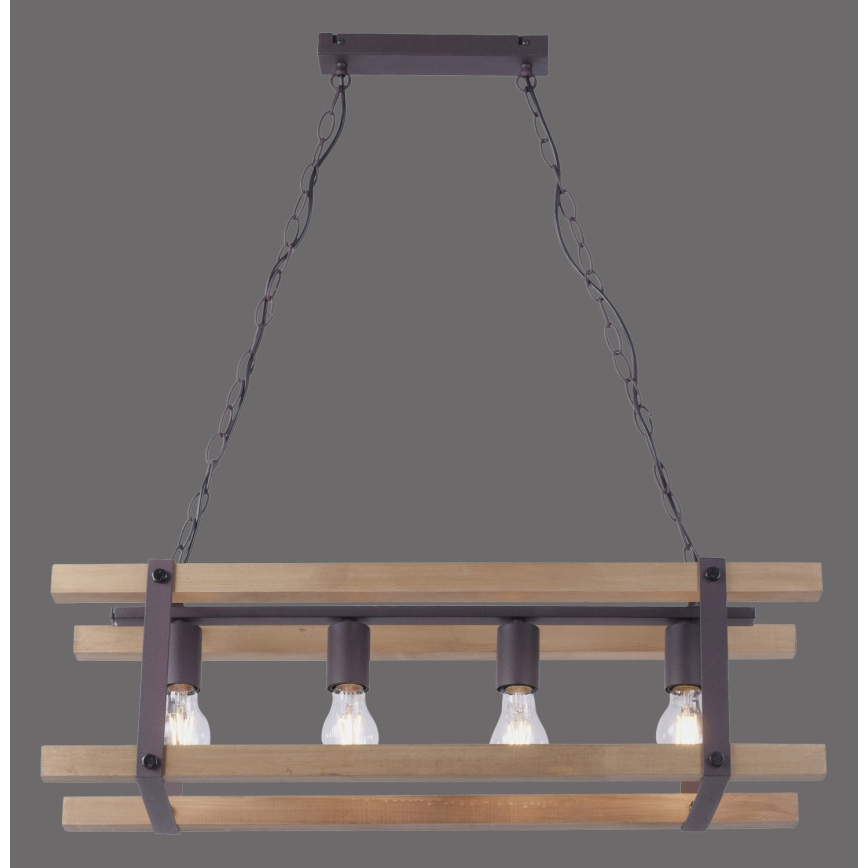 Leuchten Direkt 15684-79 - Люстра на ланцюгу EDITH 4xE27/60W/230V сосна