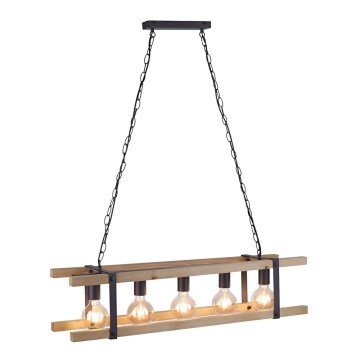 Leuchten Direkt 15685-79 - Люстра на ланцюгу EDITH 5xE27/60W/230V сосна