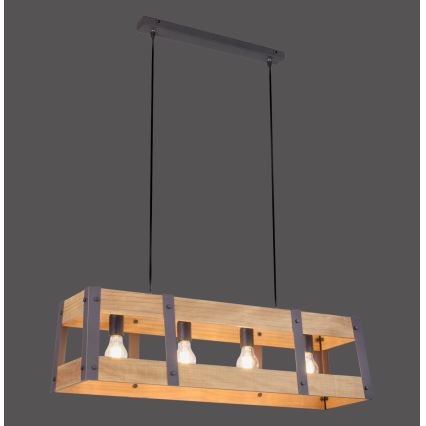 Leuchten Direkt 15721-79 - Люстра на тросе CRATE 4xE27/60W/230V