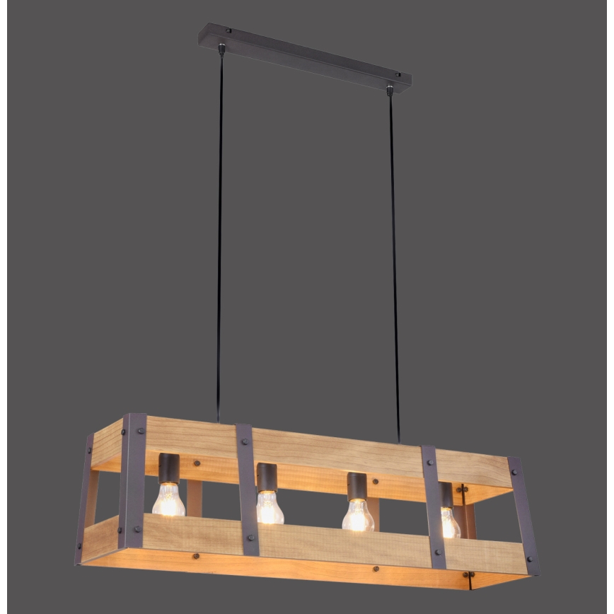 Leuchten Direkt 15721-79 - Люстра на тросе CRATE 4xE27/60W/230V