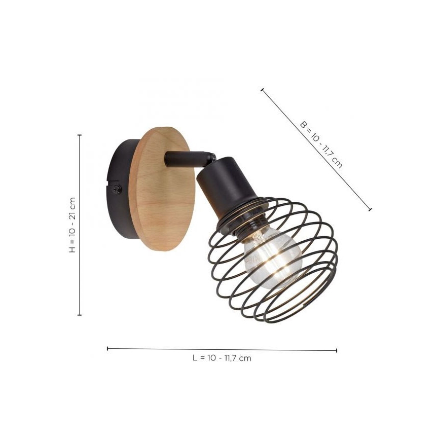 Leuchten Direkt 15921-79 - Настінний точковий світильник EUGEN 1xE14/40W/230V дуб