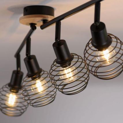 Leuchten Direkt 15924-79 - Точечный светильник EUGEN 4xE14/40W/230V дуб