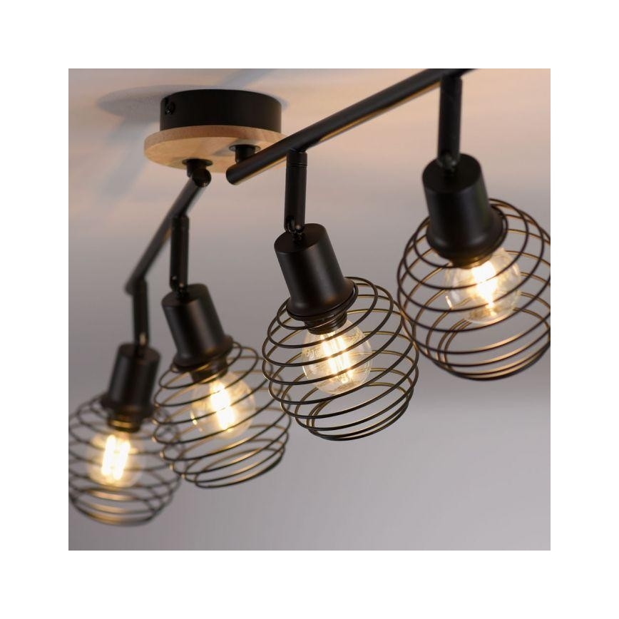 Leuchten Direkt 15924-79 - Точечный светильник EUGEN 4xE14/40W/230V дуб