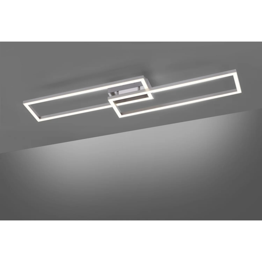 Leuchten Direkt 16430-55 - LED RGBW диммируемый потолочный светильник MAXI 2xLED/18Вт/230В 2700–5000 К матовый хром + пульт дистанционного управления