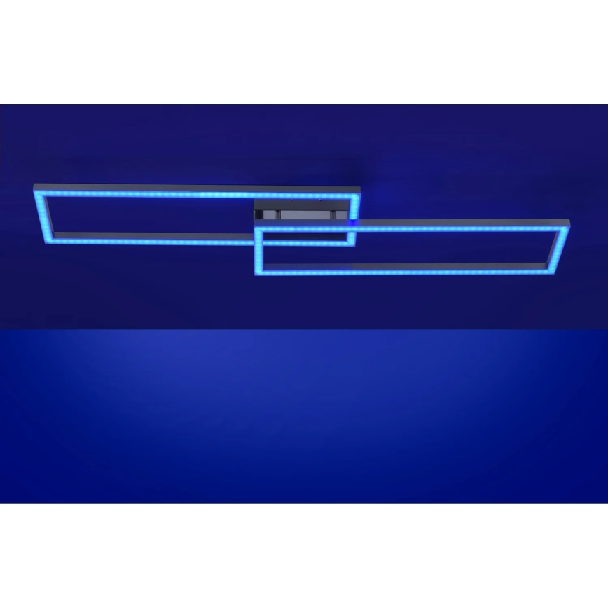 Leuchten Direkt 16430-55 - LED RGBW диммируемый потолочный светильник MAXI 2xLED/18Вт/230В 2700–5000 К матовый хром + пульт дистанционного управления