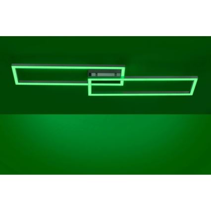 Leuchten Direkt 16430-55 - LED RGBW диммируемый потолочный светильник MAXI 2xLED/18Вт/230В 2700–5000 К матовый хром + пульт дистанционного управления