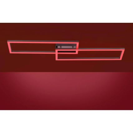 Leuchten Direkt 16430-55 - LED RGBW диммируемый потолочный светильник MAXI 2xLED/18Вт/230В 2700–5000 К матовый хром + пульт дистанционного управления