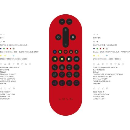 Leuchten Direkt 16430-55 - LED RGBW диммируемый потолочный светильник MAXI 2xLED/18Вт/230В 2700–5000 К матовый хром + пульт дистанционного управления