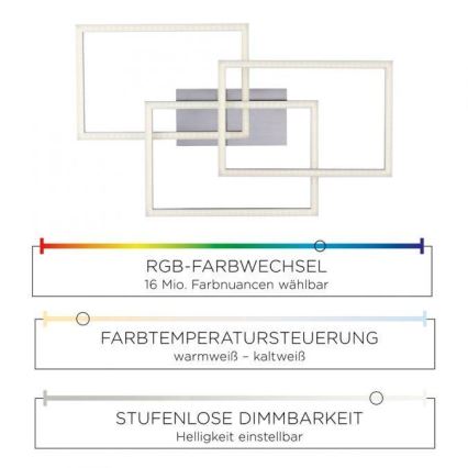Leuchten Direkt 16431-55 - Светодиодная припотолочная RGB-люстра с регулировнием яркости MAXI LED/27W/230V + дистанционное управление