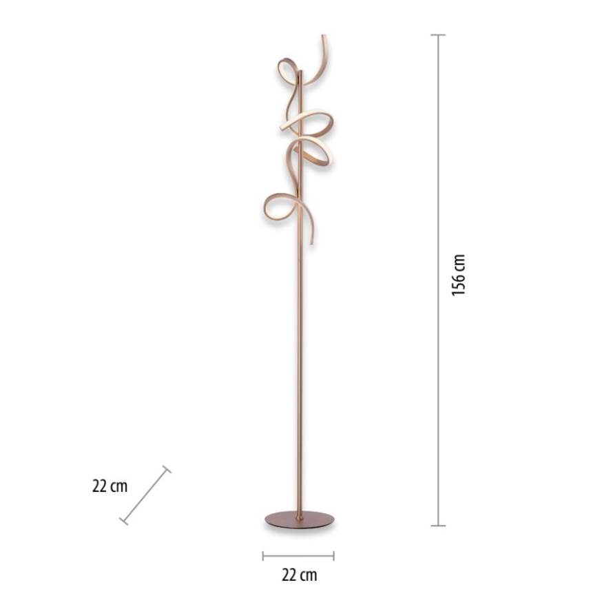 Leuchten Direkt 19031-60 - LED Торшер з регулюванням яскравості CURLS LED/22W/230V