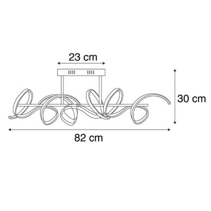 Leuchten Direkt 19032-21 - Пристельова LED люстра з регулюванням яскравості CURLS LED/25,8W/230V