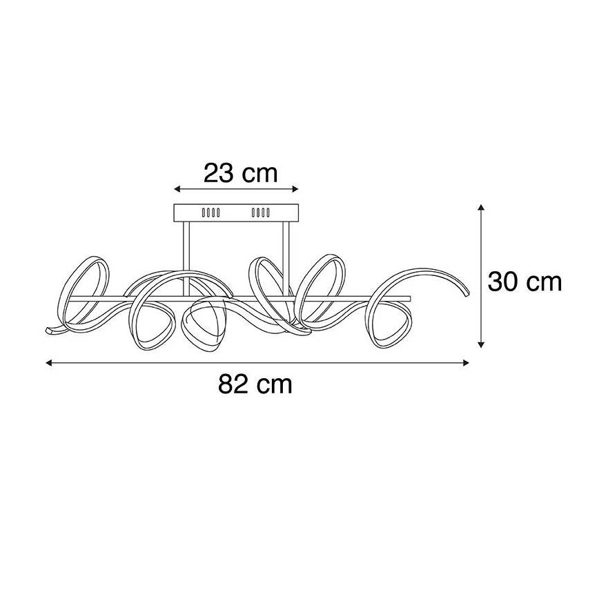 Leuchten Direkt 19032-21 - Пристельова LED люстра з регулюванням яскравості CURLS LED/25,8W/230V