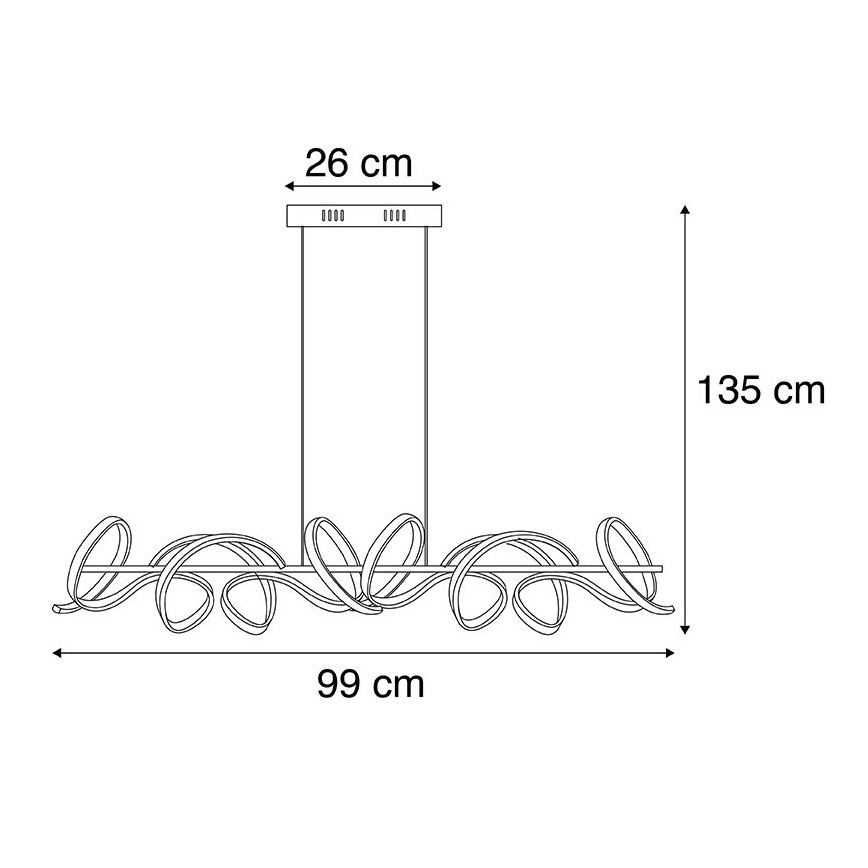 Leuchten Direkt 19033-21 - Підвісна LED люстра з регулюванням яскравості CURLS LED/40,8W/230V