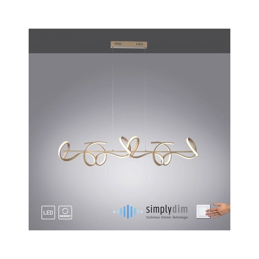 Leuchten Direkt 19033-60 - Підвісна LED люстра з регулюванням яскравості CURLS LED/40,8W/230V