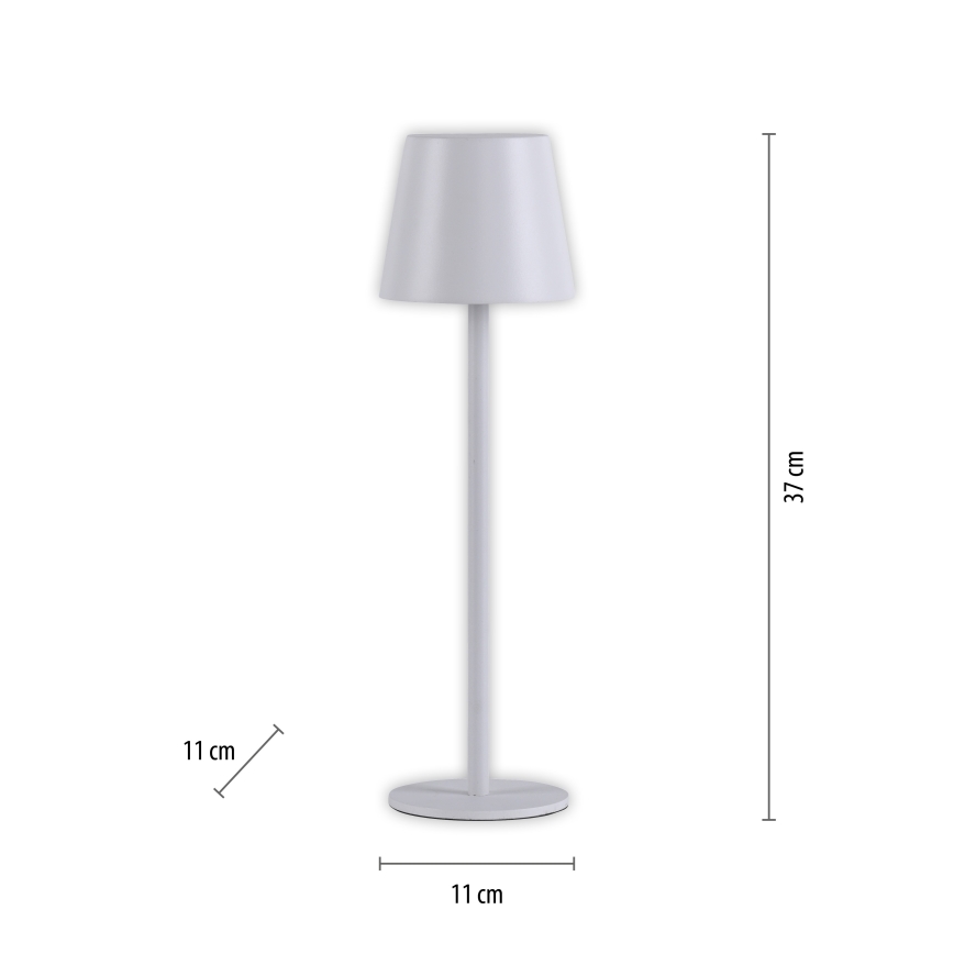 Leuchten Direkt 19250-16 - LED Вулична акумуляторна настiльна лампа з регулюванням яскравостi EURIA LED/3W/5V 2600 mAh IP54 білий