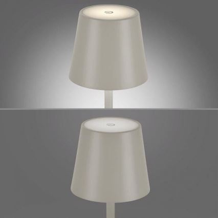 Leuchten Direkt 19250-40 - LED Вулична акумуляторна настiльна лампа з регулюванням яскравостi EURIA LED/3W/5V 2600 mAh IP54 сірий