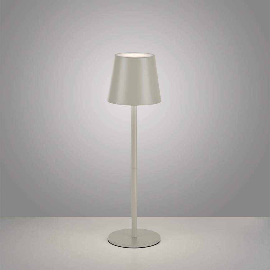 Leuchten Direkt 19250-40 - Светодиодная уличная аккумуляторная настольная лампа с регулированием яркости EURIA LED/3W/5V 2600 mAh IP54 серый