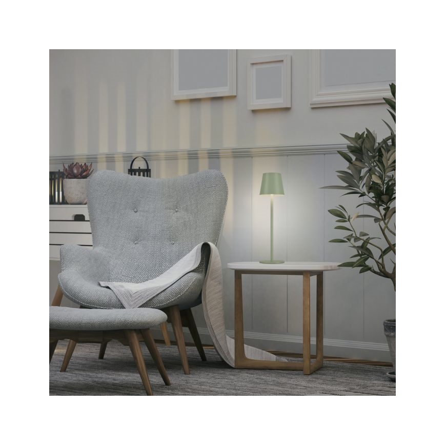 Leuchten Direkt 19250-43 - LED Вулична акумуляторна настiльна лампа з регулюванням яскравостi EURIA LED/3W/5V IP54 зелений