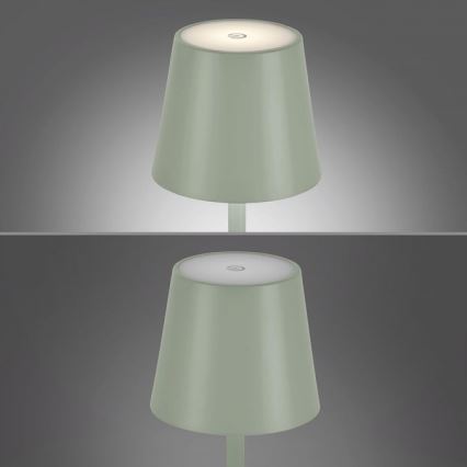 Leuchten Direkt 19250-43 - LED Вулична акумуляторна настiльна лампа з регулюванням яскравостi EURIA LED/3W/5V IP54 зелений