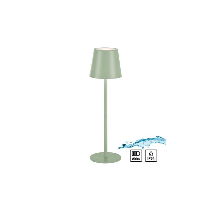 Leuchten Direkt 19250-43 - LED Вулична акумуляторна настiльна лампа з регулюванням яскравостi EURIA LED/3W/5V IP54 зелений