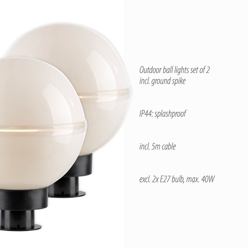 Leuchten Direkt 19322-16-2 - НАБОР 2x Уличная лампа 1xE27/40W/230V диаметр 20 см IP44