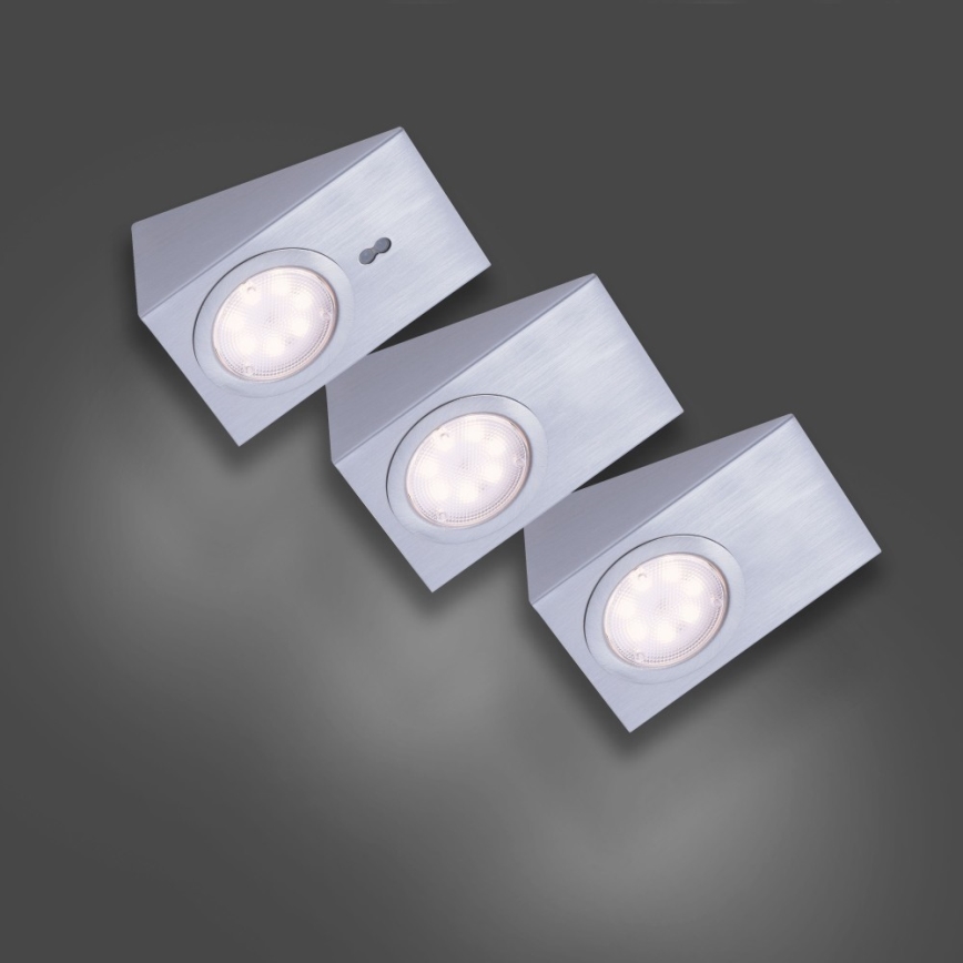 Leuchten Direkt 84111-55-3 - НАБІР 3x LED Освітлення меблів з датчиком THEO LED/3,6W/230V