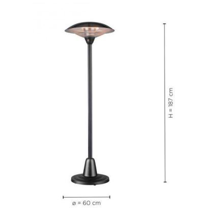 Leuchten Direkt 99501-18 - Уличный нагревательный элемент GLOW 1500-3000W/230V 1,87 м IP34 черный