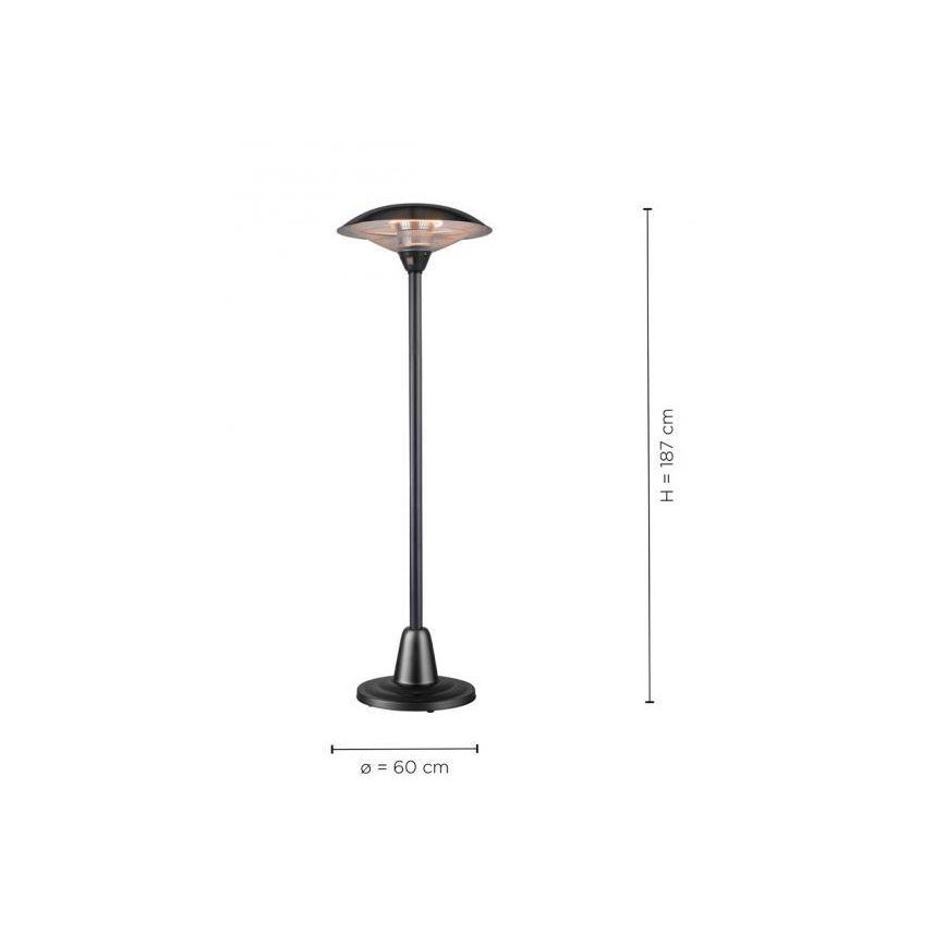 Leuchten Direkt 99501-18 - Уличный нагревательный элемент GLOW 1500-3000W/230V 1,87 м IP34 черный