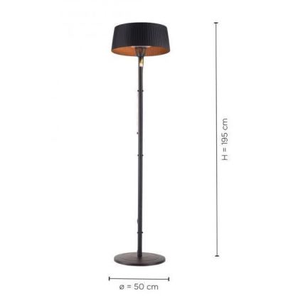 Leuchten Direkt 99507-18 - Уличный нагревательный элемент GLOW 1500W/230V 1,95 м IP44 черный