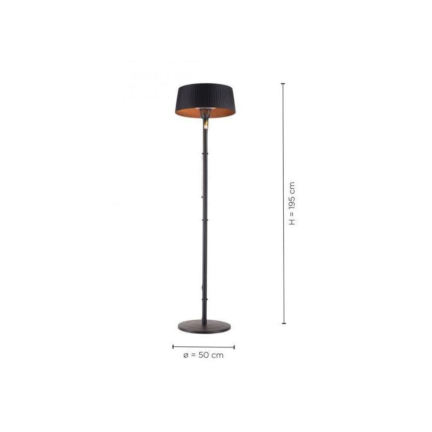 Leuchten Direkt 99507-18 - Уличный нагревательный элемент GLOW 1500W/230V 1,95 м IP44 черный