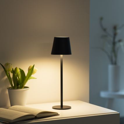 Leuchten Direkt 19250-18 - LED Вулична акумуляторна настiльна лампа з регулюванням яскравостi EURIA LED/3W/5V 2600 mAh IP54 чорний