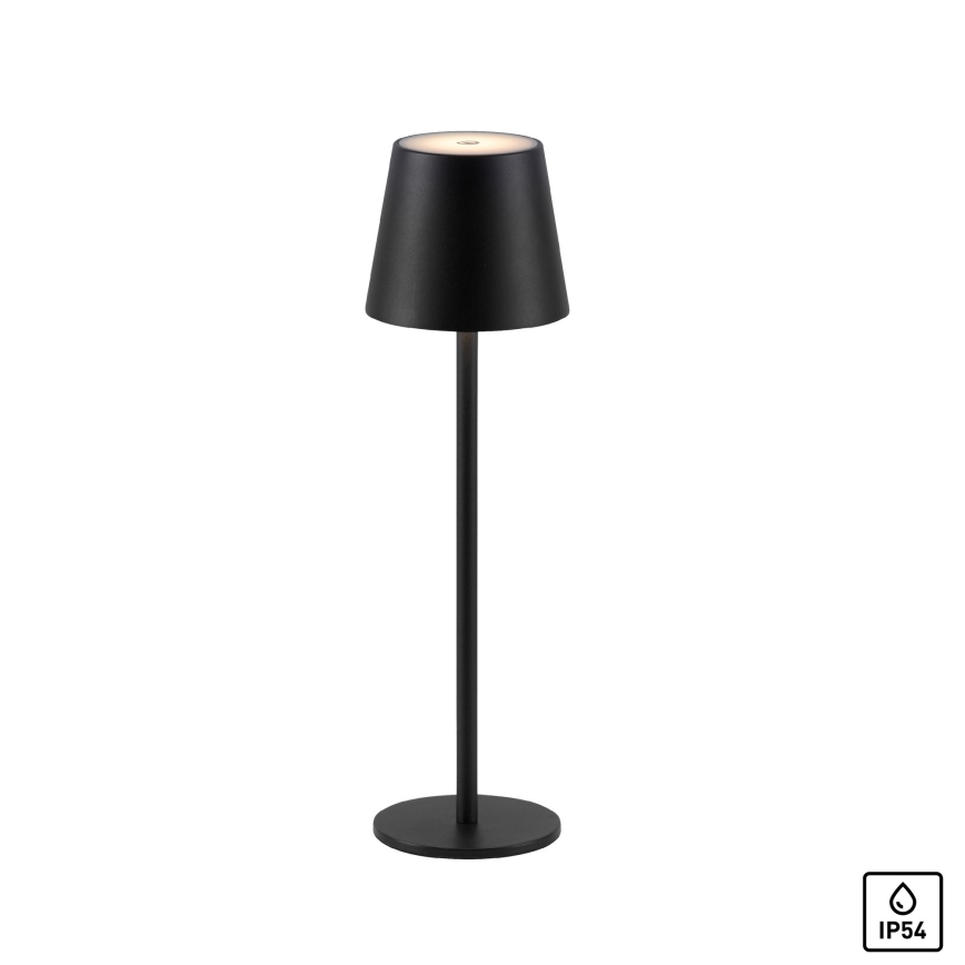 Leuchten Direkt 19250-18 - LED Вулична акумуляторна настiльна лампа з регулюванням яскравостi EURIA LED/3W/5V 2600 mAh IP54 чорний
