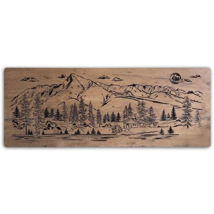 Li-Go 23521/OVL/DUB3 - LED диммируемое настенное декоративное панно LED/10W/5V 30000 mAh 130x50 см дуб/Шале в горах