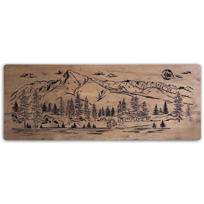 Li-Go 23521/OVL/DUB3 - LED диммируемое настенное декоративное панно LED/10W/5V 30000 mAh 130x50 см дуб/Шале в горах