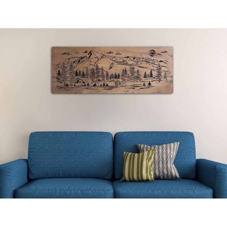 Li-Go 23524/DUB2 - Затемнювана світлодіодна настінна декорація LED/24W/230V 130x50 cm дуб/Гірська хата