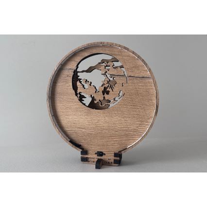 Li-Go 23574/DUB2 - LED настольная декоративная лампа с диммером LED/12W/230V 20x22 см дуб/Волк и луна