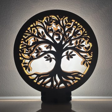 Li-Go 23577/DUB2 - Настільна LED-декорація з диммером LED/12W/230V 20x22 см дуб/Дерево життя