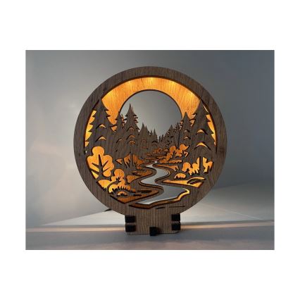 Li-Go 23580/DUB2 - LED диммируемая настольная декоративная лампа LED/12W/230V 20x22 см дуб/В лесу