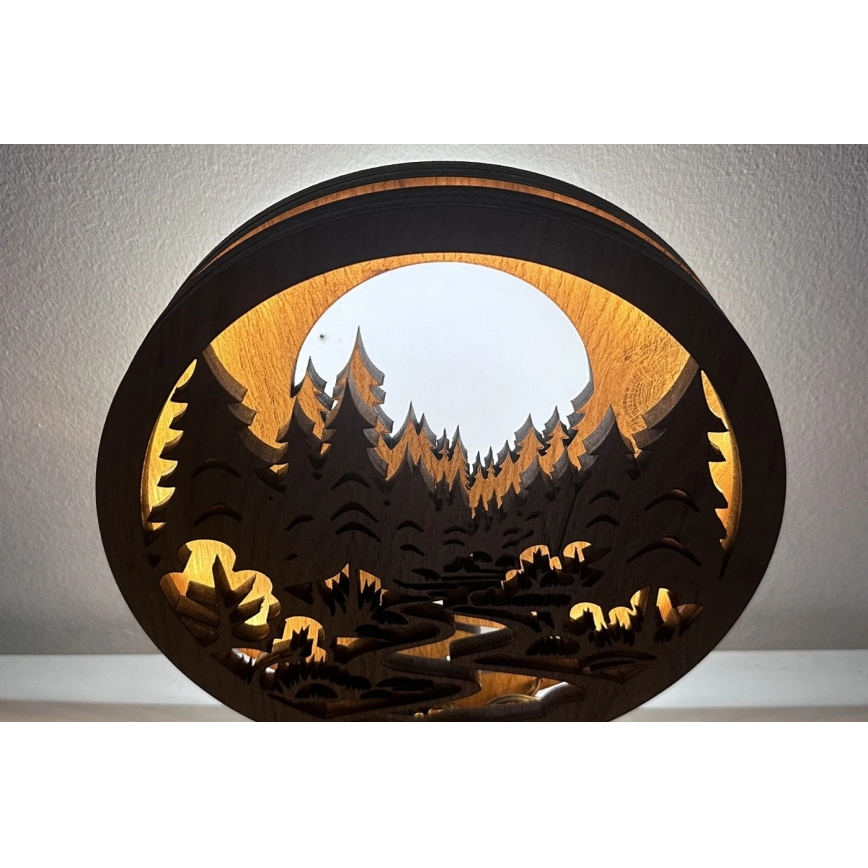 Li-Go 23580/DUB2 - LED диммируемая настольная декоративная лампа LED/12W/230V 20x22 см дуб/В лесу