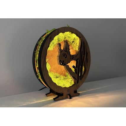 Li-Go 23625/DUB2 - LED диммируемый настольный декоративный светильник LED/12W/230V 20x22 cm дуб/моховая белка