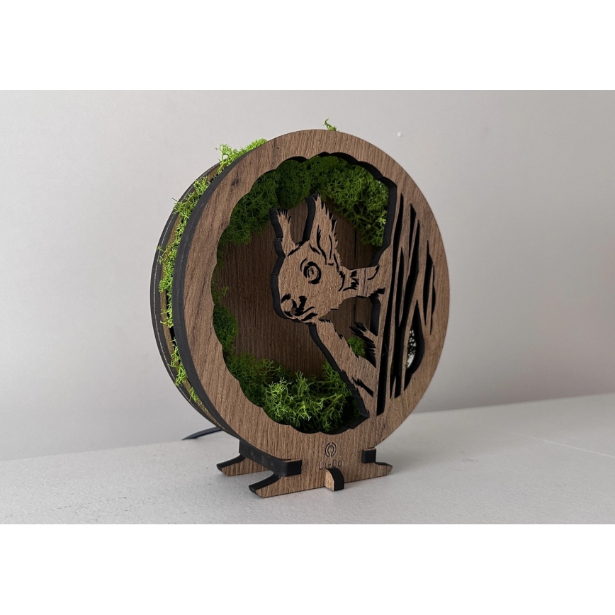 Li-Go 23625/DUB2 - LED диммируемый настольный декоративный светильник LED/12W/230V 20x22 cm дуб/моховая белка