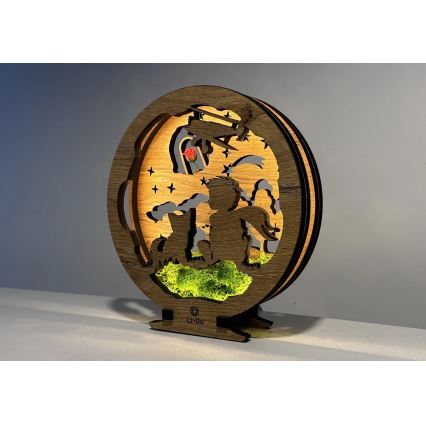 Li-Go 23634/DUB2 - LED диммируемая настольная декоративная лампа LED/12W/230V 20x22 cm дуб/Маленький принц с розой