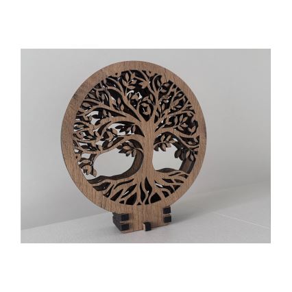 Li-Go 23648/DUB2 - LED з регульованою яскравістю настільна декоративна лампа LED/12W/230V 30x31 cm дуб/Дерево життя