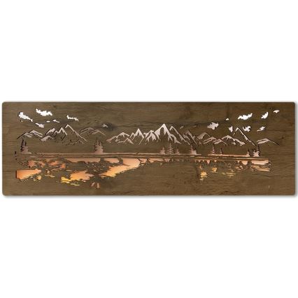 Li-Go 4778/A/4 - настінна декоративна LED-панель із регульованою яскравістю LED/10W/5V 30000 mAh 120x40 см дуб/Озеро