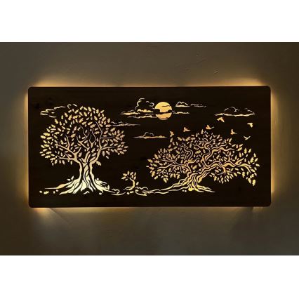 Li-Go 5307/DUB2 - LED Диммируемая настенная декоративная LED-панель/24 Вт/230 В 120x60 см дуб/Три дуба